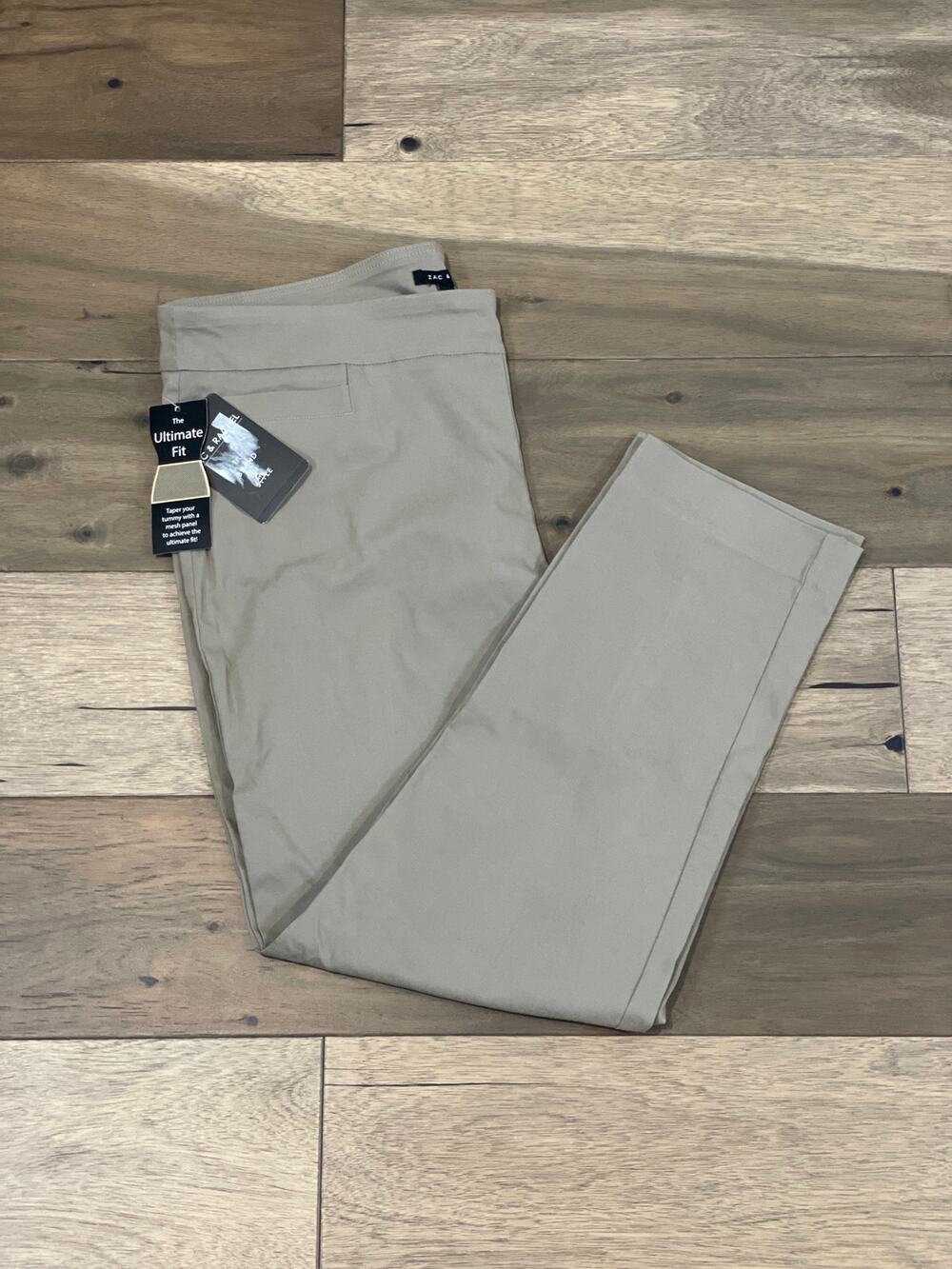 Zac & Rachel Pebble Stone Tapered Pants Ultimate Fit Tummy Control NWT Size 16